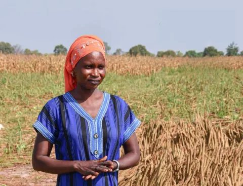 woman in a field